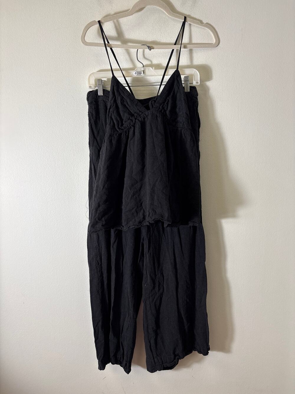 Free-est Black Top and Pants Set Sz M